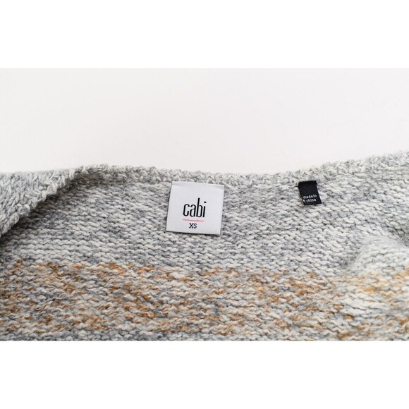 Cabi XS open front fringe southwest light gray cardigan prairie western - Picture 3 of 6